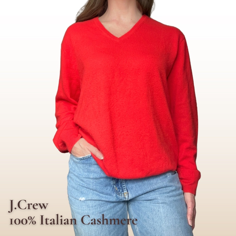 CASHMERE SEASON! J.Crew Cashmere  Sweater in Classic Red